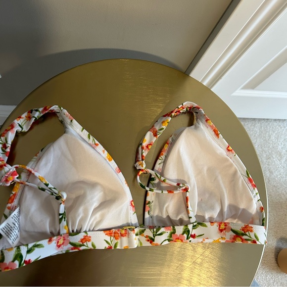 Shade & Shore Pink, Green and White Floral Bikini Top and Bottom Set - Picture 6 of 13